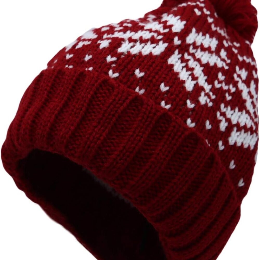 Knit Canada Flag Union Jack Pom Beanie Hat